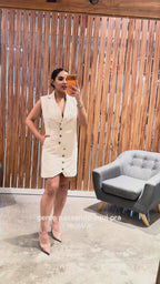 Vestido sarja off white