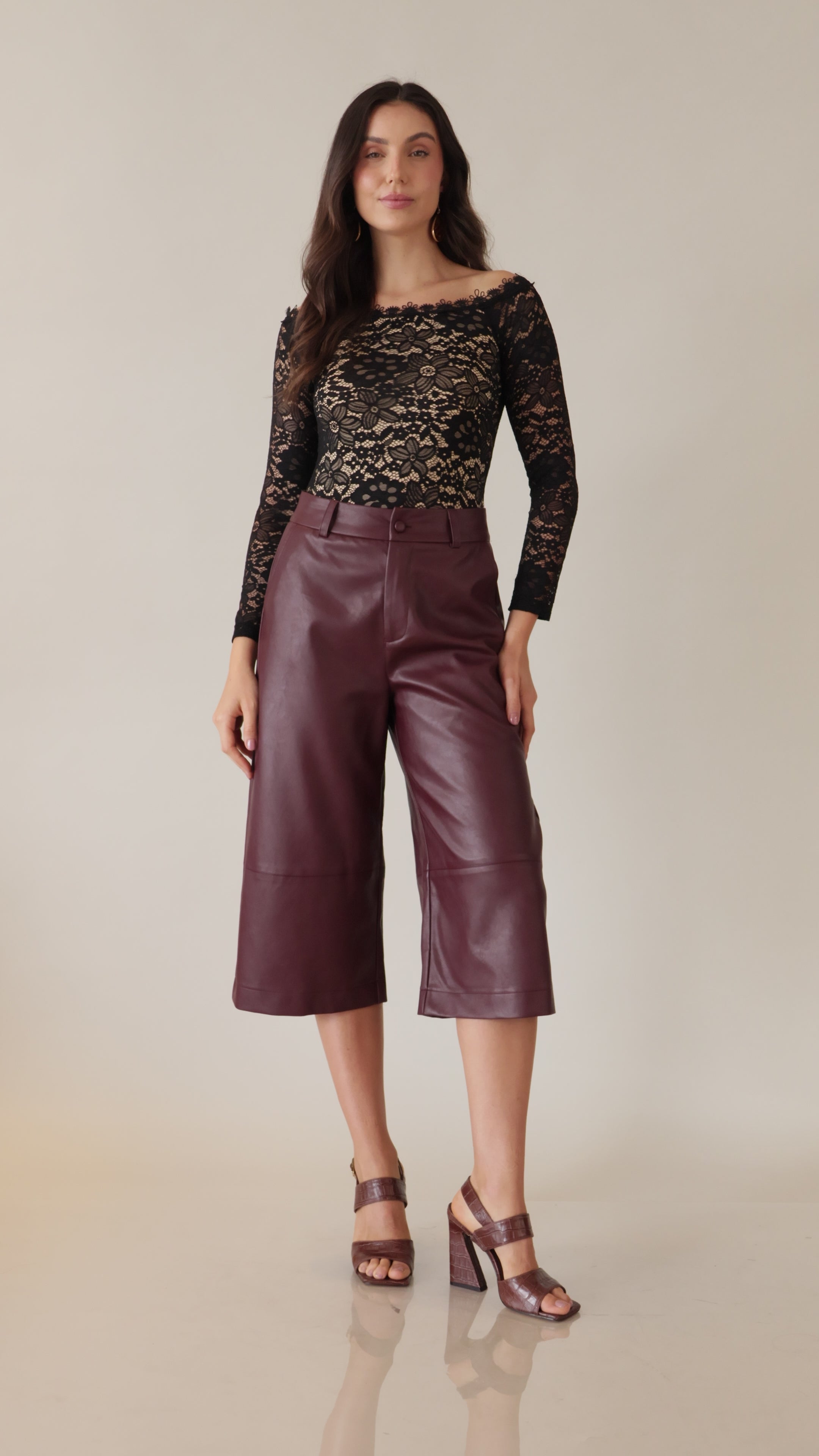 Body renda manga longa