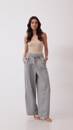Calça baggy em sarja