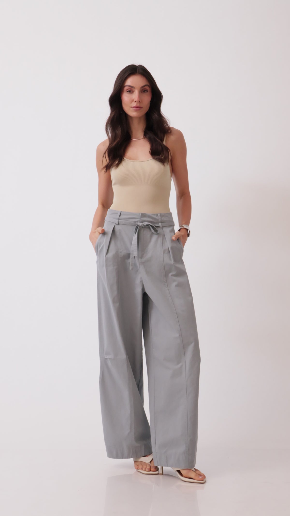 Calça baggy em sarja