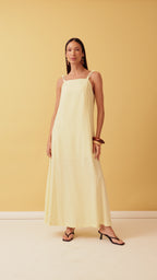 Vestido longo alças com nó