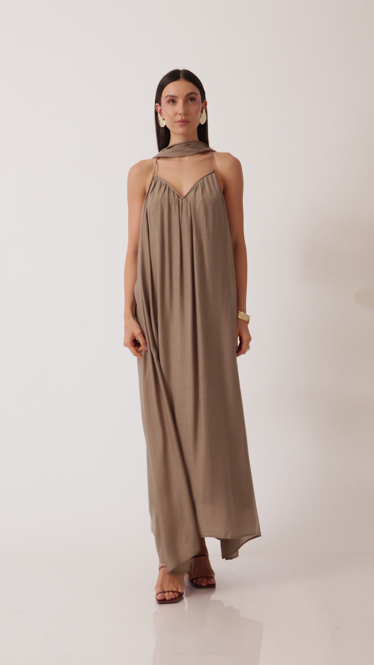 Vestido longo fluído