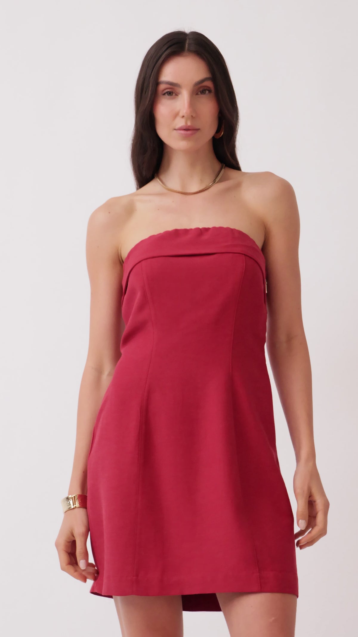 Vestido curto tomara que caia