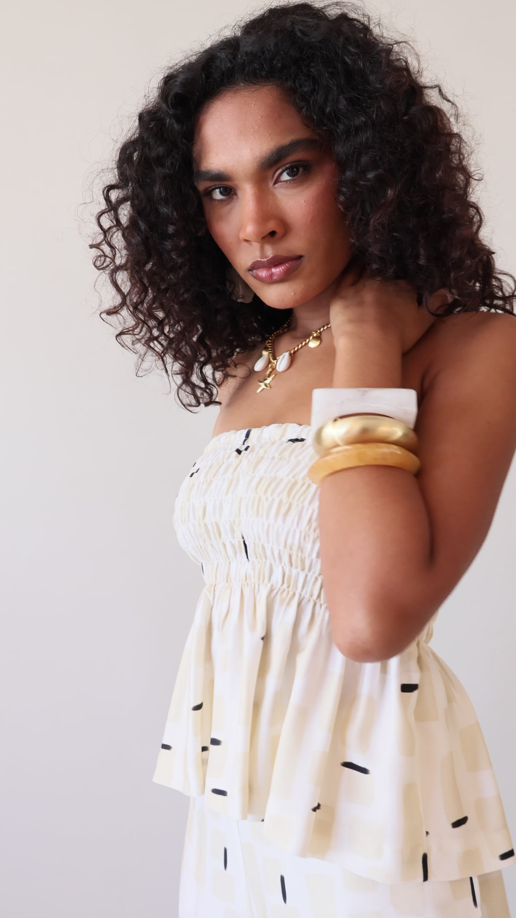 Conjunto tomara que caia estampado com short