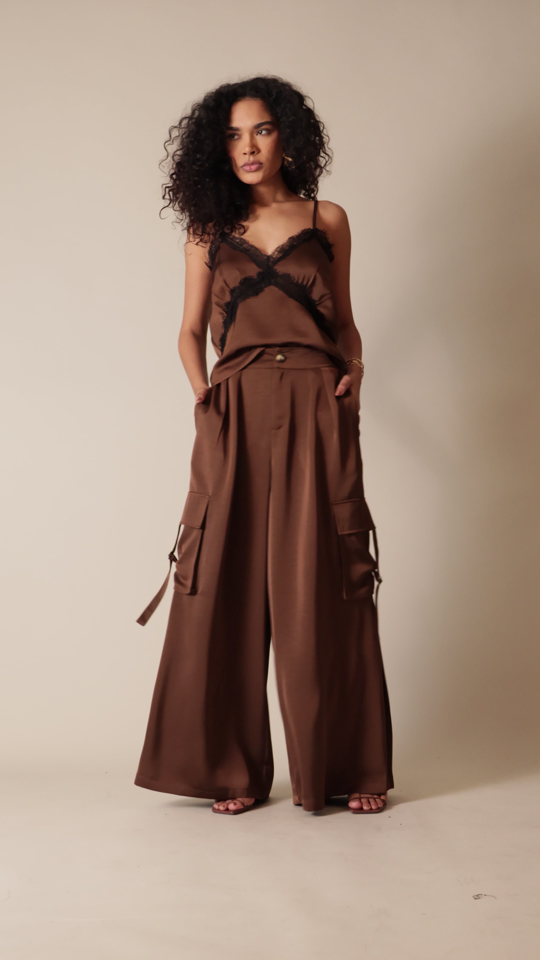 Calça Pantalona Cetim