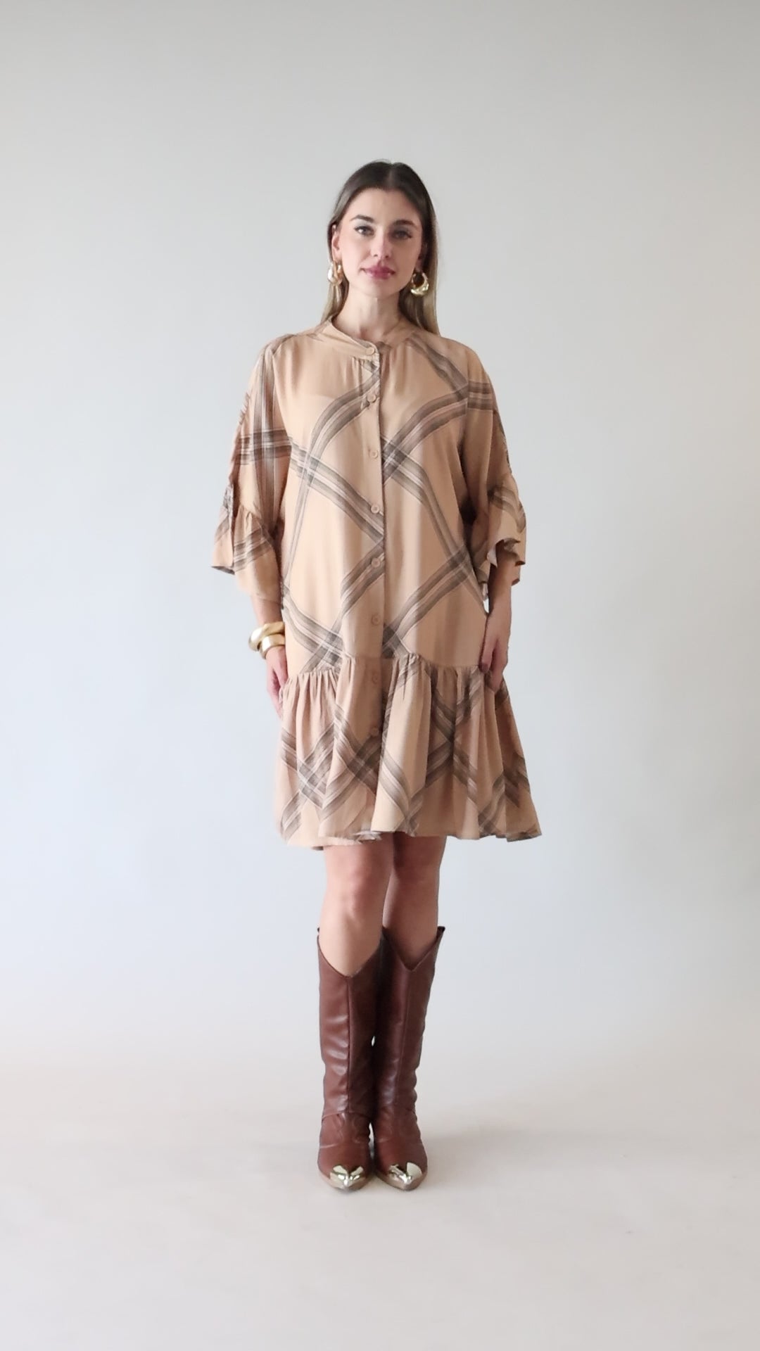 Vestido chemise xadrez