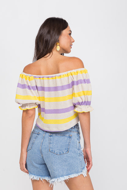 Blusa maxi cropped Lilas