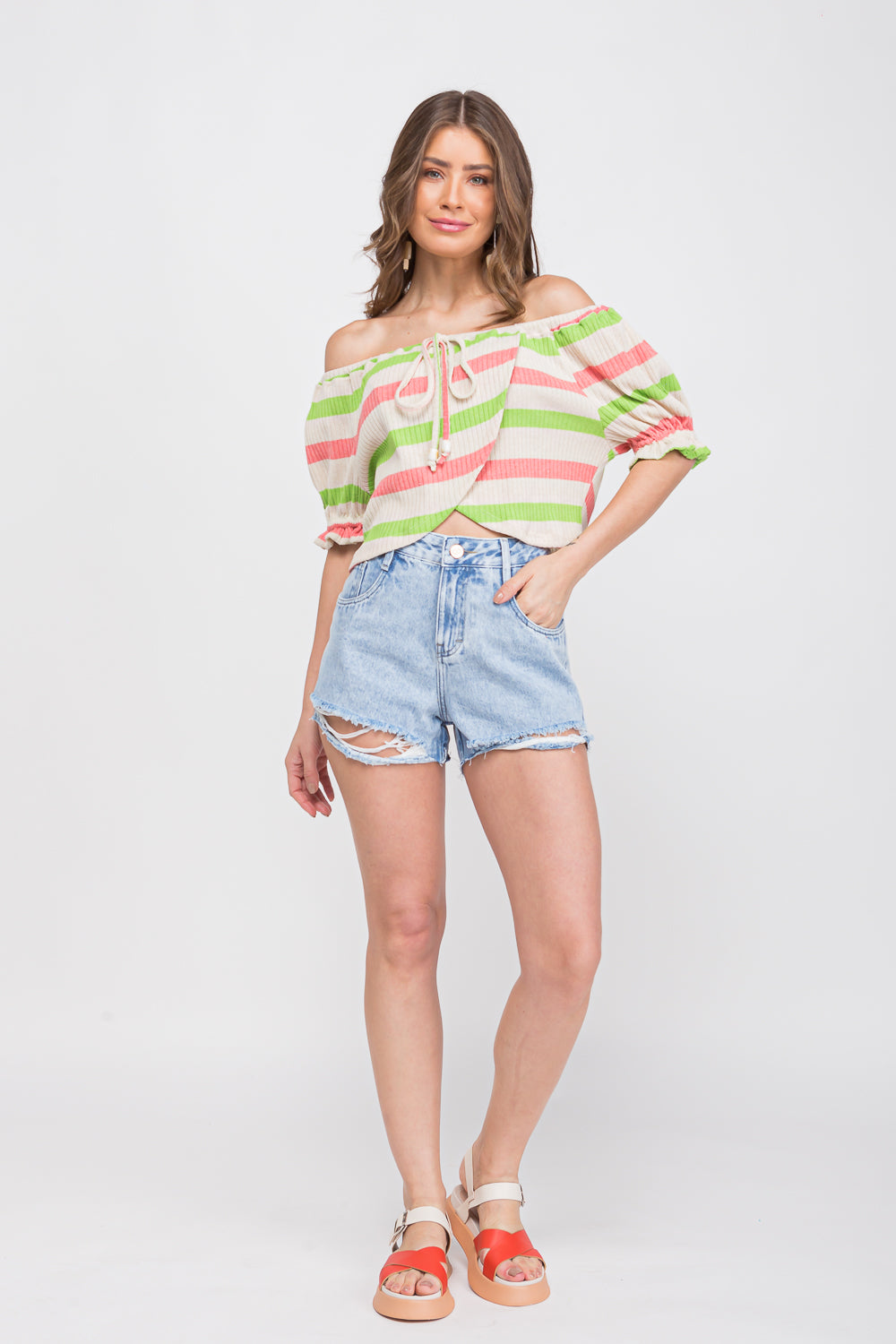 Blusa maxi cropped Rosa