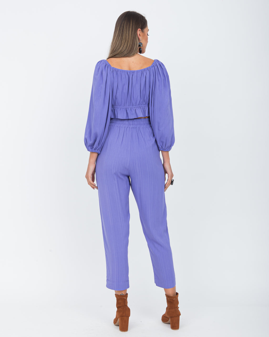 Conjunto em viscose maquinetada hortência
